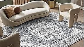 5x7 Area Rugs - Machine Washable Rugs for Living Room, Area Rug 5x7 with Non-Slip Backing, Stain Resistant Vintage 5x7 Area Rug for Bedroom, Ultra-Thin Boho Area Rugs