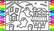 How to Draw a Halloween Ghost for Kids 👻🖤👻🖤Halloween Ghost Drawing and Coloring Pages for Kids
