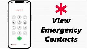 How To See Emergency Contacts On iPhone