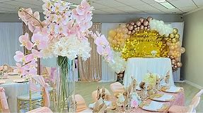 Blush, pink, rose gold birthday decor