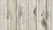 DRHWEFSQ Wood Wallpaper White Grey Shiplap Peel and Stick Wallpaper 15.71" X 236"Real Wood Grain Wallpaper Self-Adhesive Removable Contact Paper for Cabinets Shelf Wall Decor