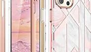 Miracase Compatible with iPhone 12 Pro Max Case with Built-in Screen Protector(6.7",2020), Full Body Protective Stylish Shock-Absorption Bumper Cover Case for iPhone 12 Pro Max(5G),Marble Pink