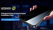 WSKEN iPhone 15 Pro/15 Pro Max Privacy Screen Protector with Installing House Installation Video