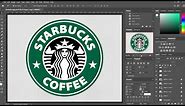 Circular Logo Design Photoshop Tutorial | Text on Circular Path - Starbucks