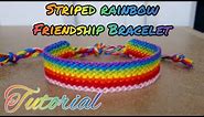 Long Rainbow Stripe Friendship Bracelet Tutorial