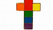 Rainbow Cross Lapel Pin LA32