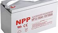 NPP NP12-100Ah (T16, 1Pcs) 12V 100Ah AGM Battery for Camping, UPS Wheelchair Trolling Motor, Cabin, RV, Marine and Solar Off-Grid System, USB12200