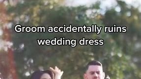 The Groom did not realise he had picked up the red champagne! Fortunately they cleaned it up right away and there were no stains. via @capturedframes #foreverandalwaysweddings #foreverandalwaysboutique #wedding #fails #oops ##fail #failarmy #weddingdress | Forever and Always Weddings