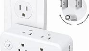 TROND Outlet Extender Surge Protector, 6 AC Outlet Splitter with Rotating Plug, 1440J, 3-Sided Swivel Wall Plug Adapter with Power Switch, Multi Plug Expander for Home Office Travel