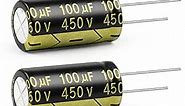 100uF Electrolytic Capacitor 450V 100uF 100MFD 450 Volt Lowesr Capacitors 18x22mm for Audio, Amplifier,LCD Monitor, Stereo, Electrical Welding Repair (Pack of 4Pcs)
