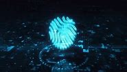 Fingerprint cyber id security and identity symbol cyber concept