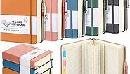 10 Set 640 Pages Thick Leather Journal Notebook with Pen, A5 Thick Lined Journal Notebook, Multicolor Leather Journals for Writing, 320 Sheets Diary Notebook for School Office Home Travel