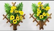 How to Make a Wall Hanging Flower Vase with Bamboo | Wall Decor Craft Idea |DIY|