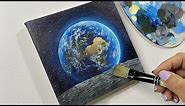 Planet earth painting/ acrylic painting tutorial for beginners/step by step acrylic painting/#77