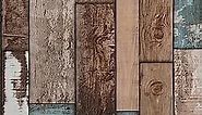 EeeComing 393" Wood Wallpaper Wood Plank Wallpaper Stick and Peel Self Adhesive Wallpaper Removable Wallpaper Rustic Distressed Reclaimed Wood Wallpaper Wood Look Wallpaper Faux Vinyl Roll