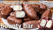 homemade bounty chocolate bar recipe for kids - just 4 ingredients | chocolate bounty coconut bars
