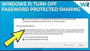 How to turn off password protected sharing in Windows 11