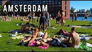 🌞Amsterdam City Sunbathing in Summer-Autumn 2023 Amsterdam Beach Walk 4K
