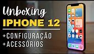 iPhone 12 Preto Unboxing: Como configurar o Iphone 12 Novo | Carregador para IPhone 12 + Acessórios
