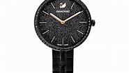 Cosmopolitan watch, Swiss Made, Metal bracelet, Black, Black finish by SWAROVSKI