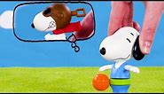 Snoopy Toy Play | McDonalds Happy Meal Toys: Once upon a time: Snoopy writes a story | Kids Cartoon