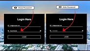 How To Make Login Form With Password Toggle In HTML CSS JS