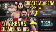 WWE 2K19 - All ARENAS & CHAMPIONSHIPS! Custom Arena & Create-A-Show Overview (Stage Designs & More!)