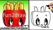 Kawaii Tutorial - How to Draw Kawaii Food - Fries (Cute Easy Drawing) - Cute Art - Fun2draw