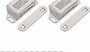 JQK Magnetic Door Catch, Heavy Duty Magnet Latch Cabinet Catches for Cabinets Shutter Closet Furniture Door, Stainless Steel 30 lbs Silver (2 Pack), CC101-P2