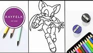 Rouge The Bat - Sonic Coloring Pages | Free Sonic Coloring Pages | Rayfelk Arts and Printables