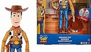 Mattel Disney Pixar Toy Story Roundup Fun Woody Large Talking Posable Figure, 12 Inches Tall with 20 Phrases Authentic Detail, Fabric Plush & Plastic