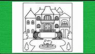 How to Draw a Mansion, Drawing Tutorial for Beginners, Useful Drawing Video