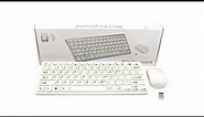 MINI Wireless Keyboard & Mouse 2.4 GHz Set with Silicone Keyboard Cover (White)