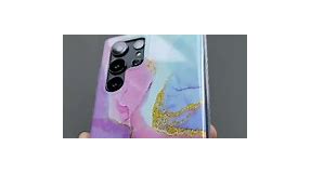 J.west Galaxy S22 Ultra Case 5G, Luxury Sparkle Glitter Translucent Clear Colorful Opal Pearly Thinfoil Design Shiny Print Soft Silicone Cover for Women Girls Slim TPU Protective Phone Case