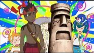Pokemon Sun and Moon Anime - Ash transforms into Moai