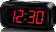 Alarm Clock, LED Digital Clock, Small Wall Clock, Battery Operated, Adjustable 3-Level Led Brightness, Dim Night Mode, 12/24Hr, Cordless, Constantly 1.2'' Digits Display for Bedroom/Travel,Easy to Set