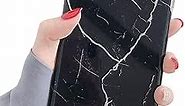 iPhone 8 Plus Case, iPhone 7 Plus Cool Case for Men Women, Crack Marble Pattern Design, Slim Fit Clear Bumper Soft Border Hard Panel Full-Body Protective Cover Case for iPhone 7/8 Plus (Black Marble)