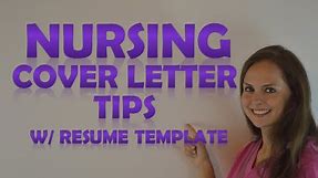 Nursing Cover Letter Tips (with a Resume Template) | How to Create a Cover Letter by Nurse Sarah