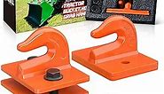 2 Pack 3/8" Tractor Bucket Grab Hook Grade 70 Forged Steel Bolt On Grab Hook Tow Hook Mount with Backer Plate,Work Well for Tractor Bucket, RV, UTV,Truck, Max 15,000 lbs, Orange