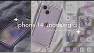 Unboxing iPhone 14 Purple (128gb) ✨ | setup |