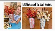 How to decorate galvanized tin wall pockets & glass containers for fall