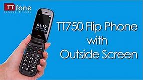 TTfone Lunar TT750 - Big Button Flip Folding Mobile Phone with External Screen