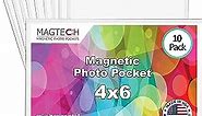 Magtech Magnetic Pocket Picture Frame, White, Holds 4 x 6 Inches Photos, 10 Pack (14610)