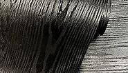 Kayuen Da (23.6" X118" Black Wood Texture Wallpaper, Removable Self- Adhesive Vinyl Film, Peel and Stick Decorative Wallpaper Apply to Bathroom Kitchen Walls Furniture Renovation Easy to Remove