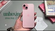 iPhone 15 Unboxing & Setup [pink] + Colour Comparison