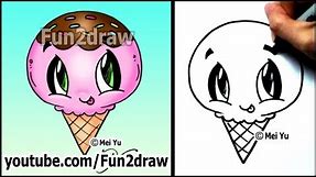 Ice Cream - Yummy Dessert - How to Draw Easy Tutorial | Fun2draw | Online Art Classes