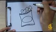 How to Draw chips simple and easy step by step
