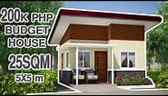 SIMPLE HOUSE DESIGN IDEA (5x5 meters, 25 sqm Bungalow Plan)