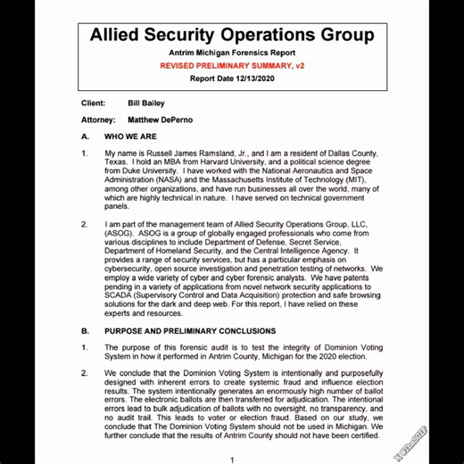 DOMINION Voting Systems Forensic Audit from Antrim County, Michigan for the 2020 election.This is the most disturbing thing I've read about the 2020 election. They literally tried to cover it up.This says it all. 68% error rate, deleted logs, internet connection, designed with features to purposely create errors to cause batch adjudication to commit FRAUD.