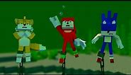 Knuckles + Sonic And Tails Dancing Meme - Sad Ending (Minecraft Animation) FNF